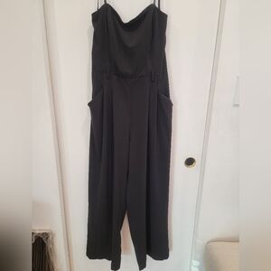 NWT Black Bisou Bisou Strapless Jumpsuit w/ Boning Plus Size 14